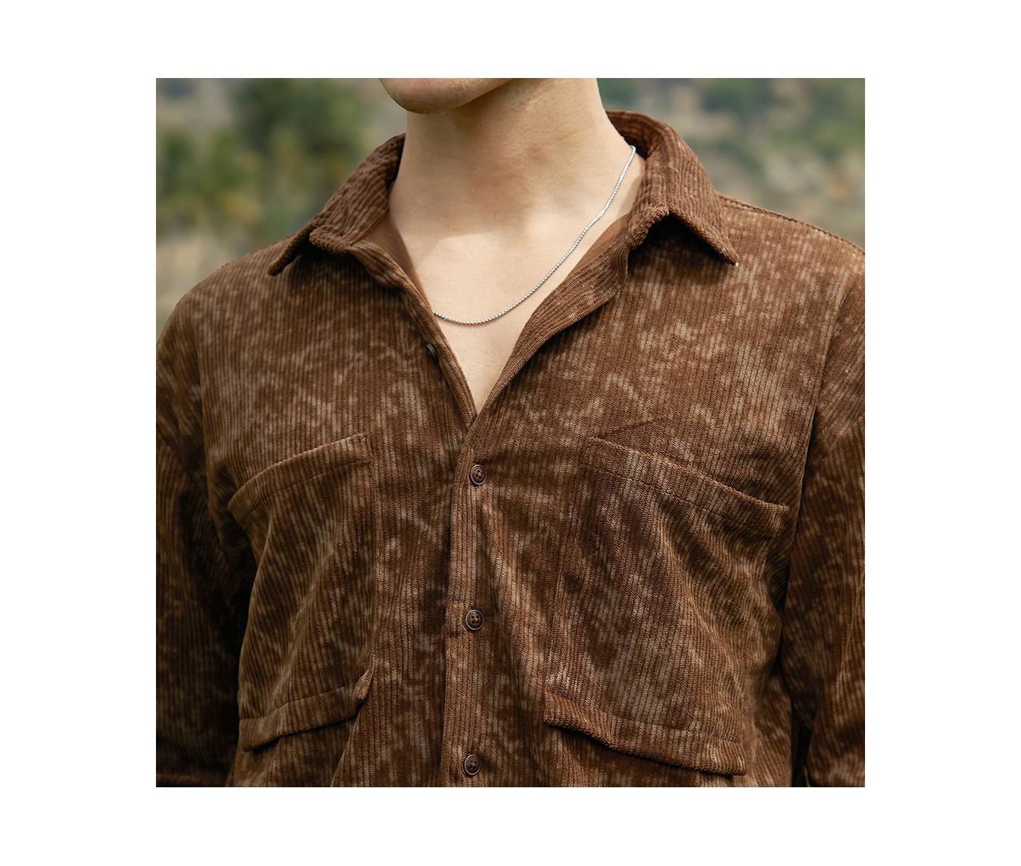 Мужская рубашка Cahoot Campus Sutra Faded Corduroy Oversized, цвет: Коричневый — фото 6