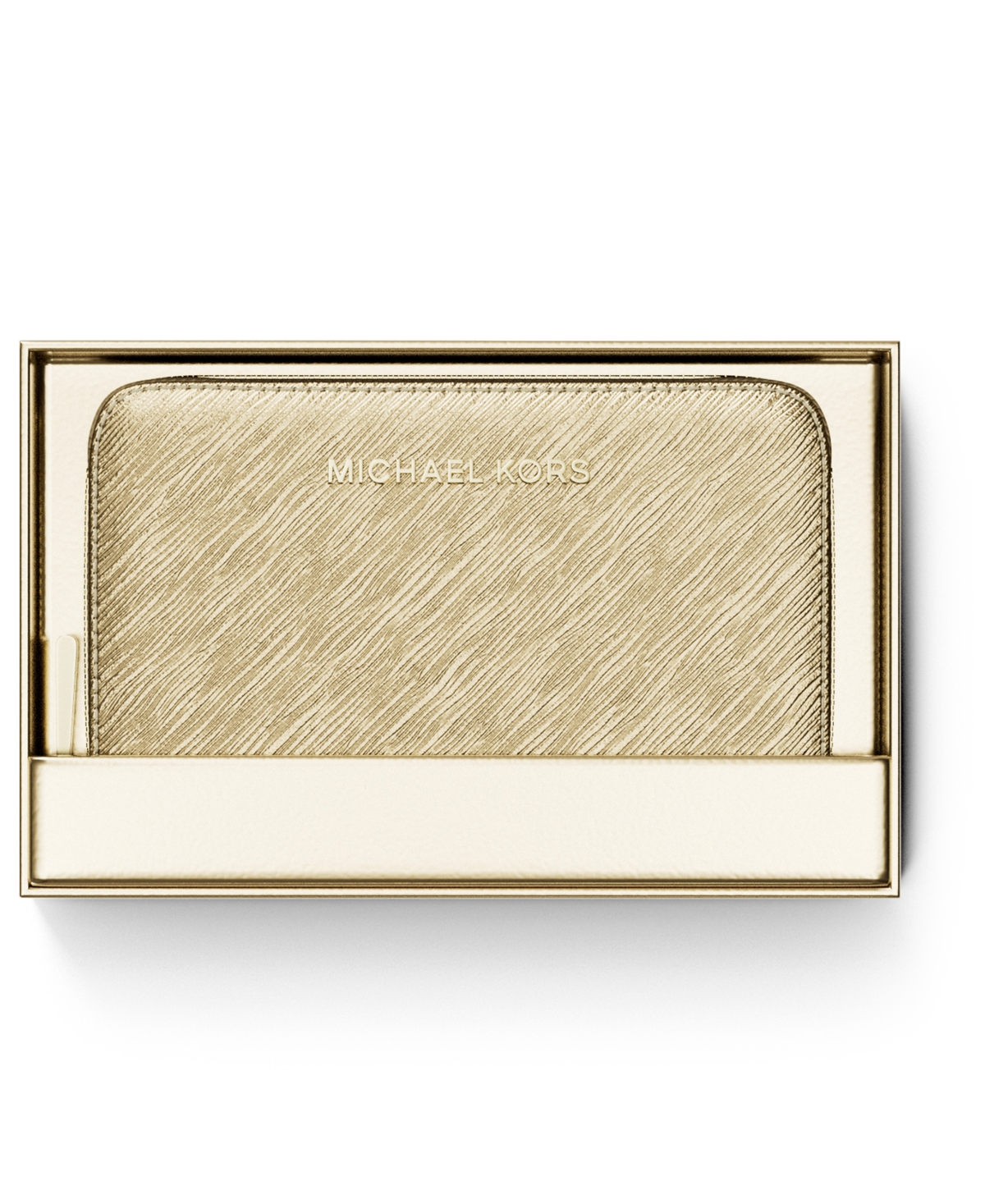 Michael Kors Women's Jet Set Small Zip Around Card Case - Pale Gold