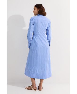 Woven Shirt Midi Dress