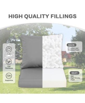 Outdoor Chair Cushions Set of 2, 21"x21", Water Resistant Outdoor Deep Seat Cushions with Handle & Adjustable Straps.