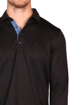Men's Solid Modal Long Sleeve Polo