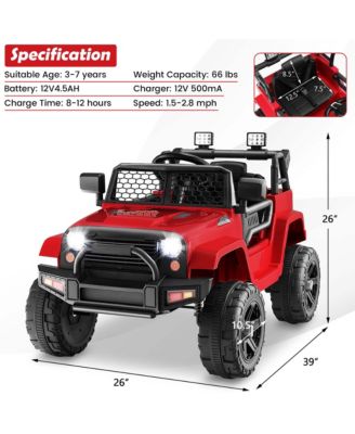 12V Kids Ride On Truck Car Electric Vehicle Remote with Music & Light