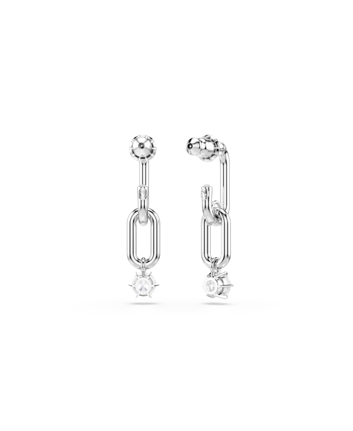 Swarovski Constella Rhodium Plated Drop Earrings In Silver
