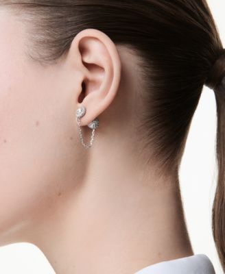 Una Angelic Rhodium Plated Drop Earrings