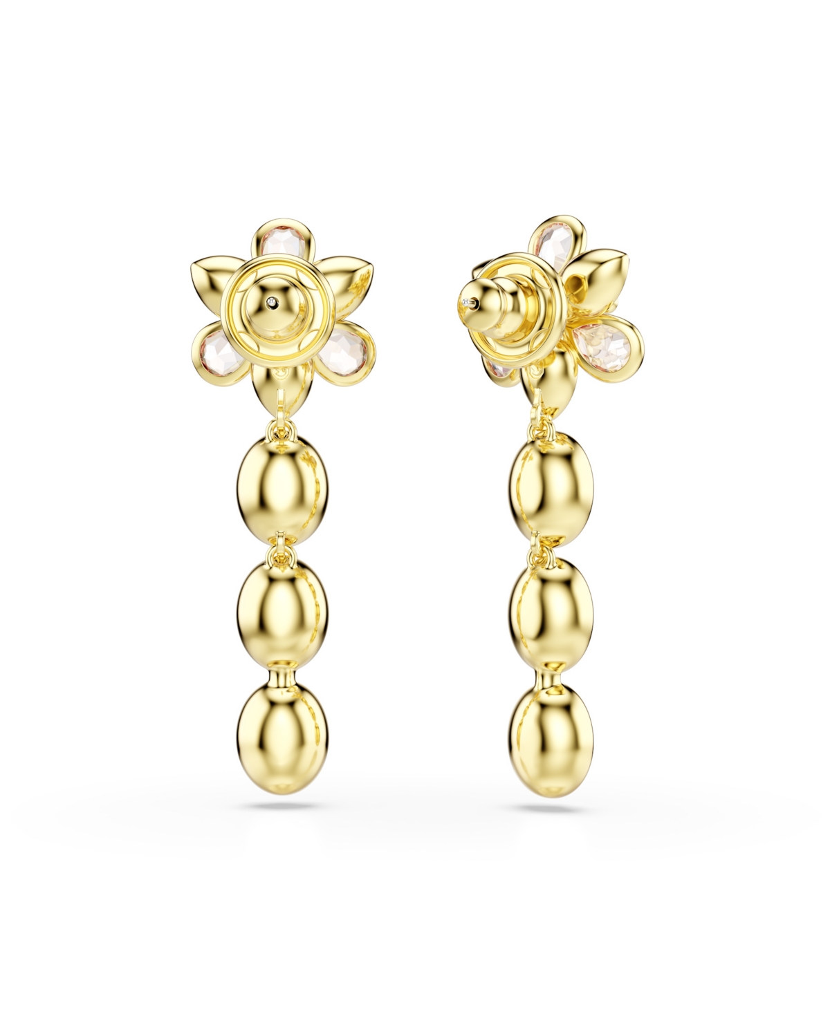 Swarovski Idyllia Gold-tone Plated Drop Earrings In Pink