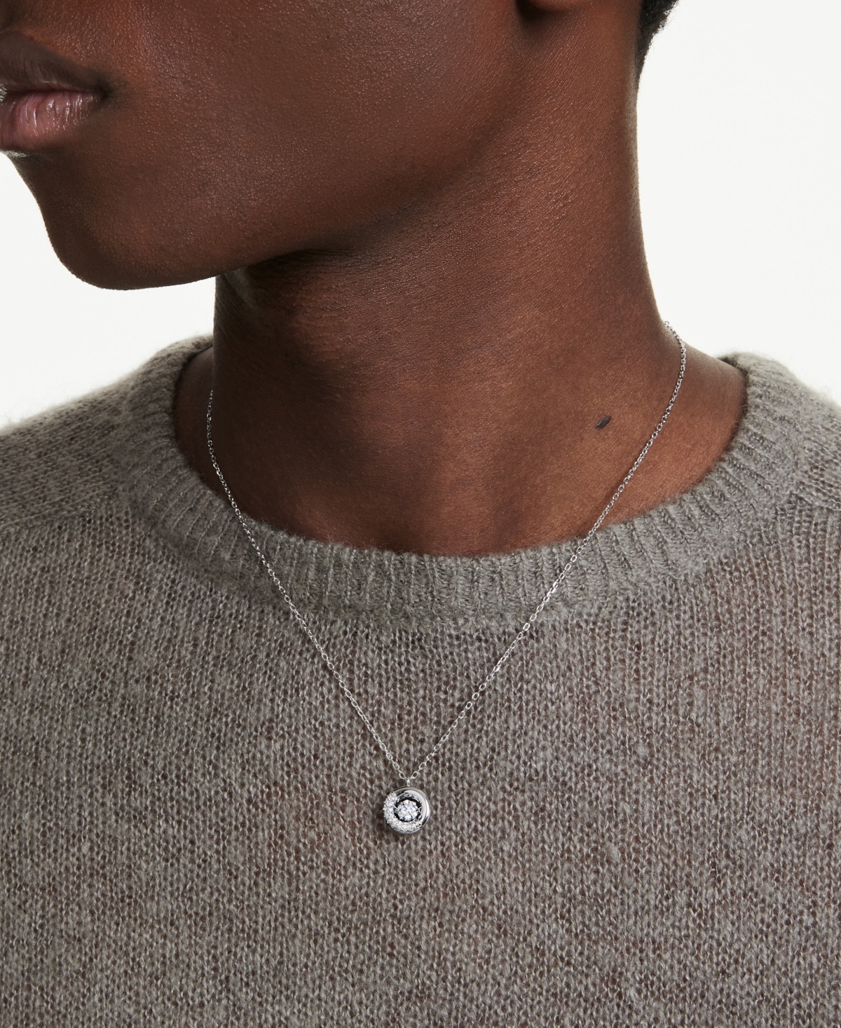 Swarovski Dextera Rhodium Plated Pendant Necklace In Metallic