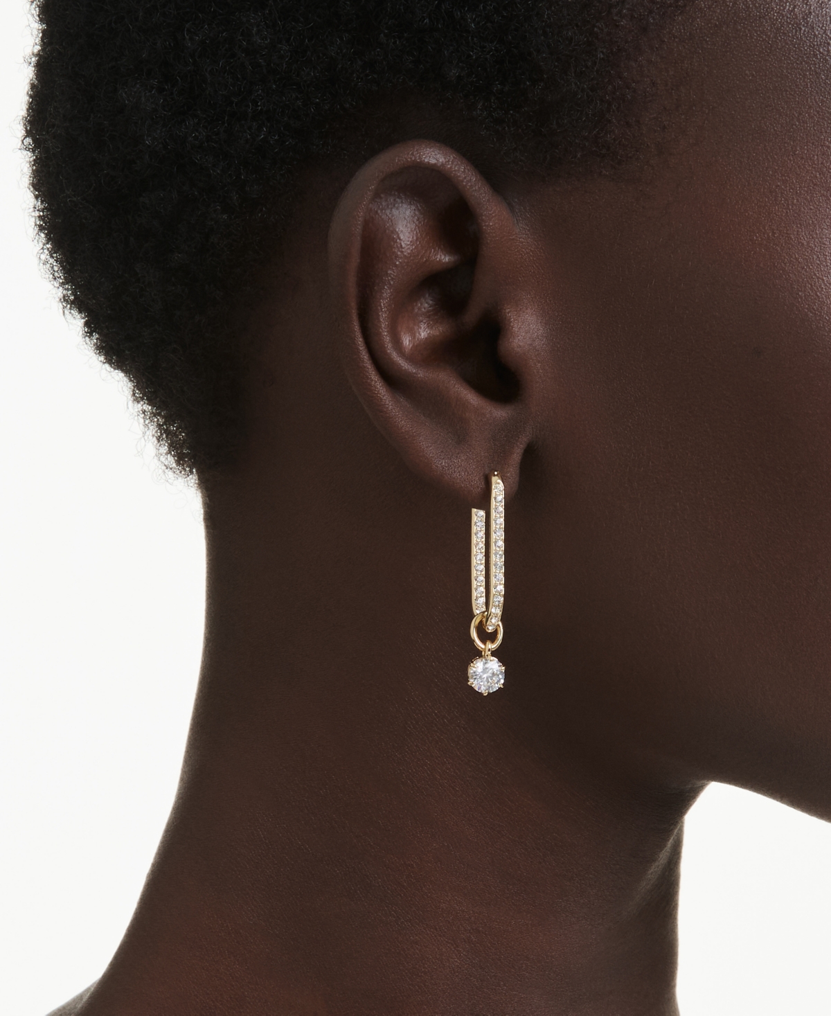 Swarovski Constella Gold-tone Plated Drop Earrings In Gold