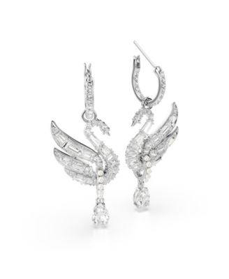 Swan Vienna Rhodium Plated Earrings