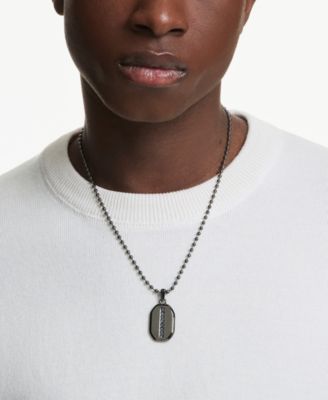 Dextera Octagon Ruthenium Plated Pendant Necklace