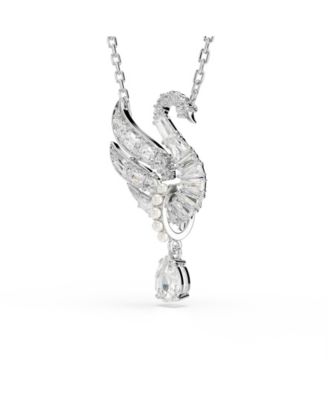 Swan Vienna Rhodium Plated Pendant Necklace
