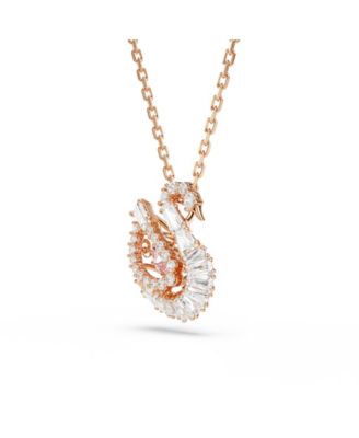 Swan Rhodium Plated Pendant Necklace