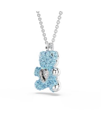 Teddy Rhodium Plated Pendant Necklace