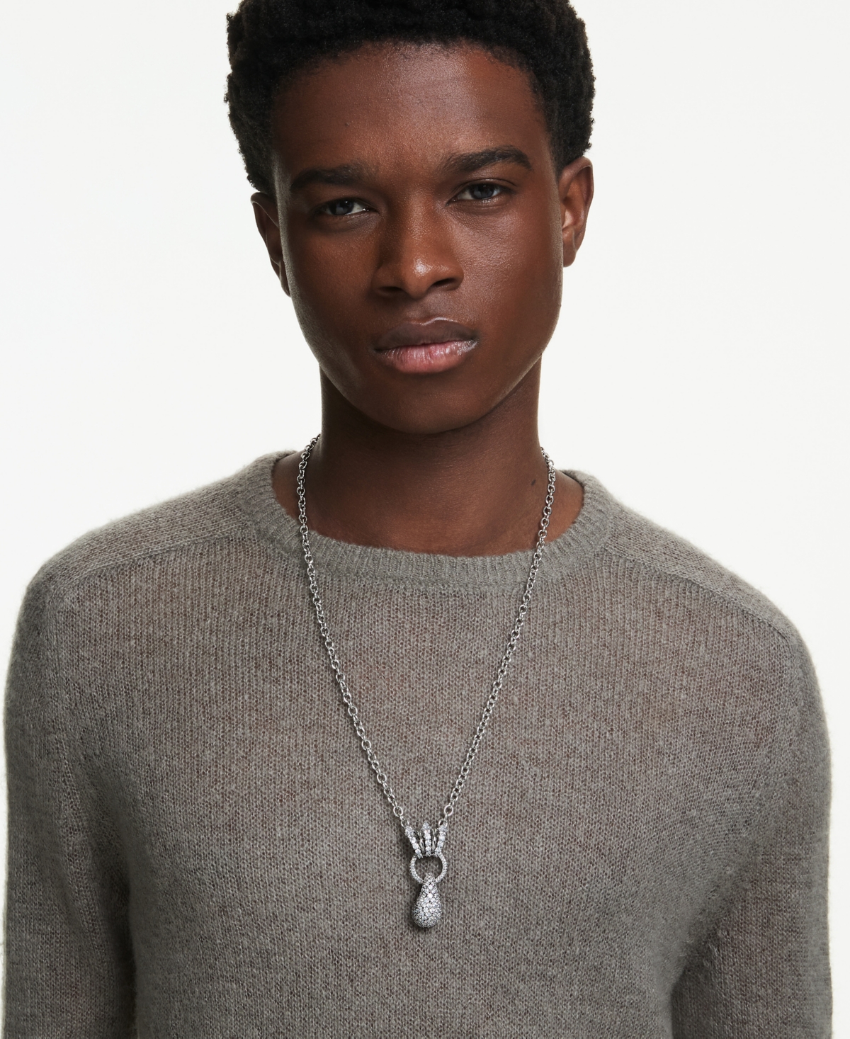 Swarovski Sublima Ruthenium Plated Pendant Necklace In Gray