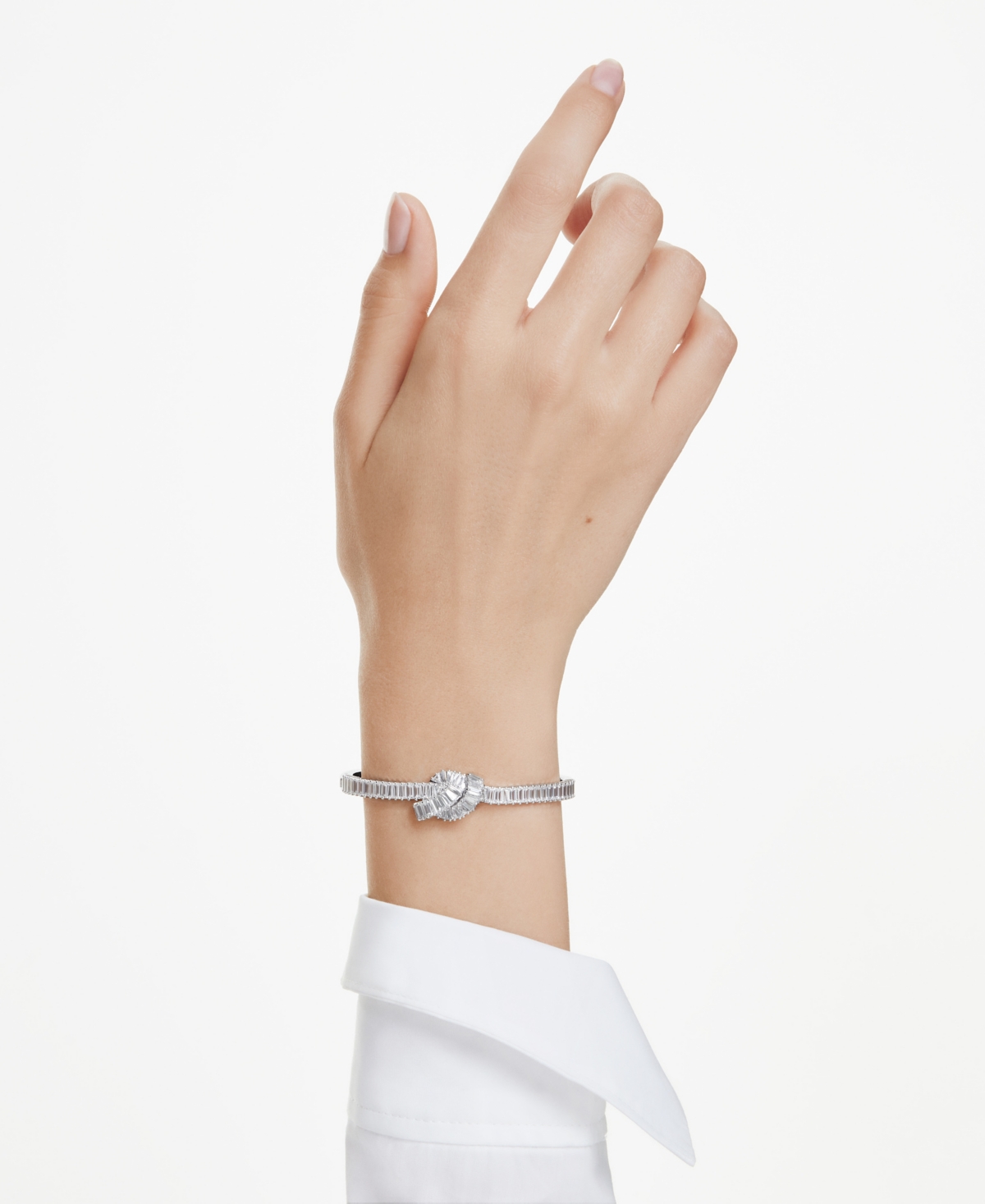 Swarovski Swaroski Matrix Rhodium Plated Bangle In Metallic