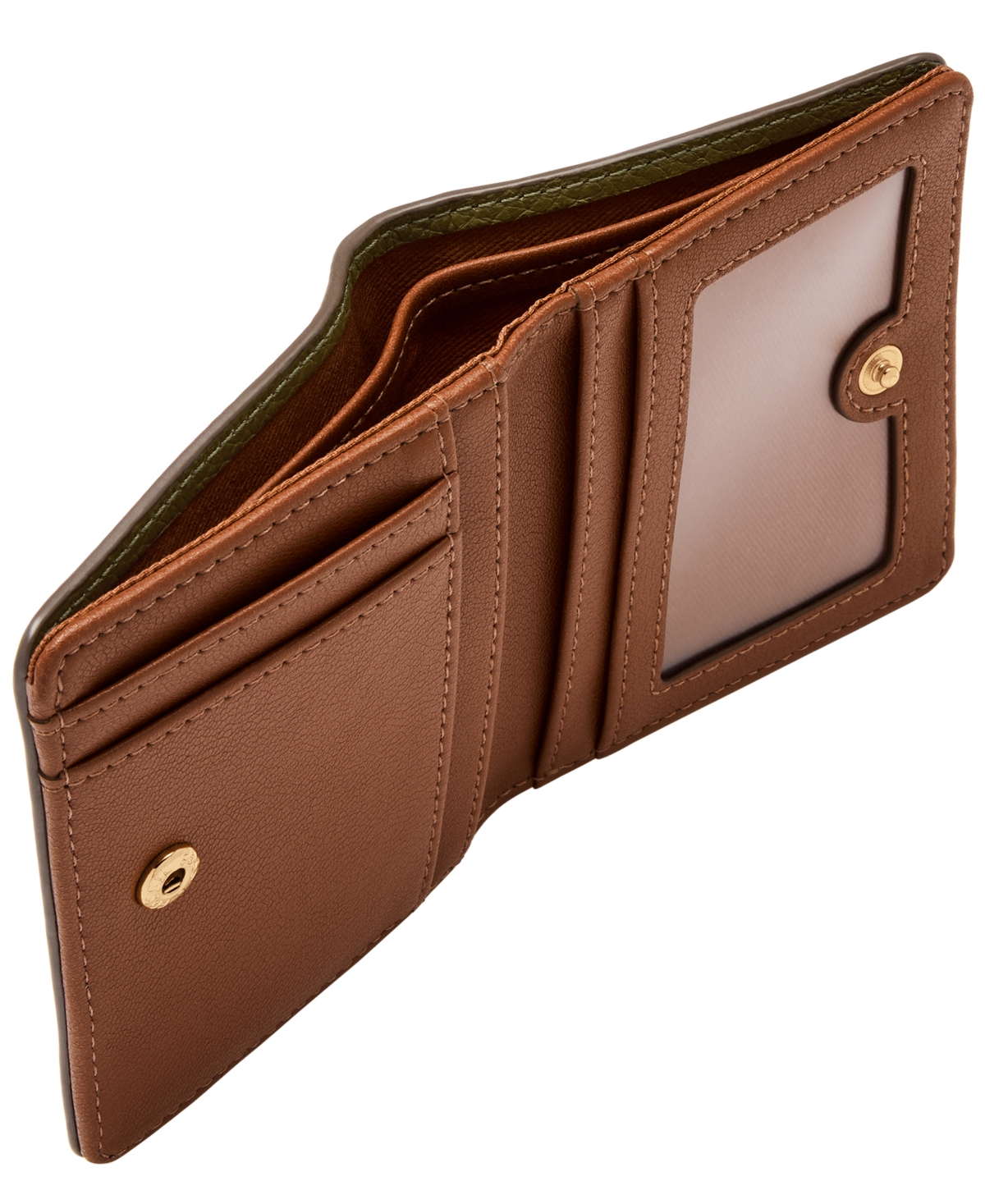 Fossil Logan Leather Small Bifold Wallet In Green