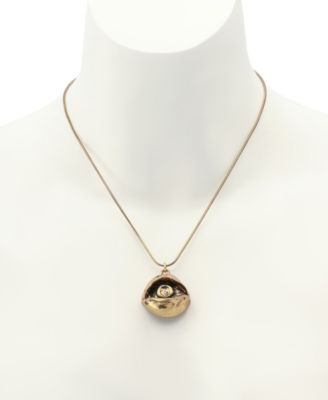 Gold Heirloom Charms Evil Eye Pendant Necklace