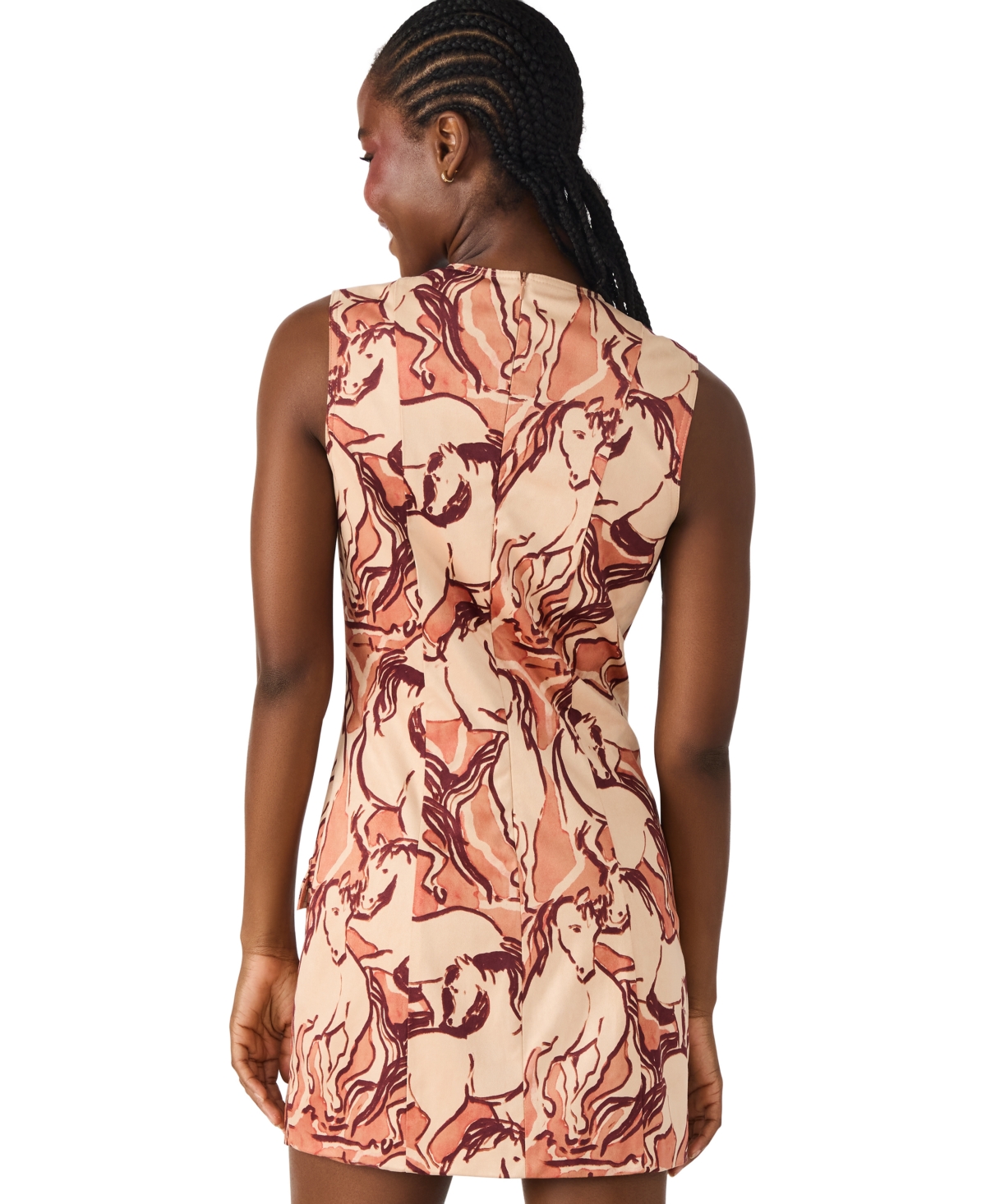 Steve Madden Averi Equestrian Print Sleeveless Minidress In Multi