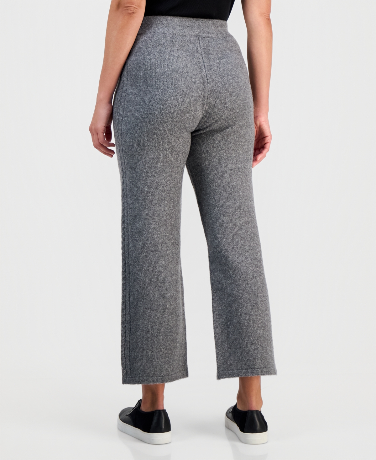 Jones New York Petite Mix Stitch Sweater Pants In Gray