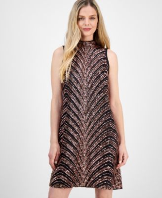 Petite Sequin Bow-Back Sleeveless Shift Dress