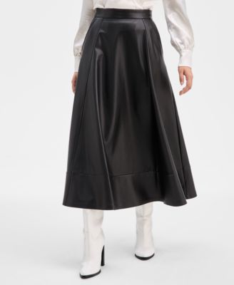 Women's Delores Faux-Leather Circle Skirt
