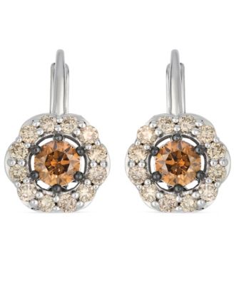 Nude Diamond (0.41 ct. t.w.) and Chocolate Diamond ( 0.46 ct. t.w.) Earrings in 14K Vanilla Gold