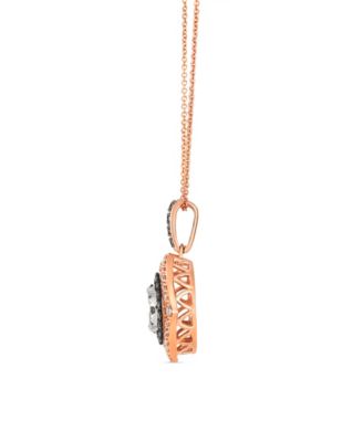 Chocolate Diamond (.18 ct. t.w.) & Nude Diamond (.56 ct. t.w.) Oval Pendant Necklace in 14K Two-Tone Gold
