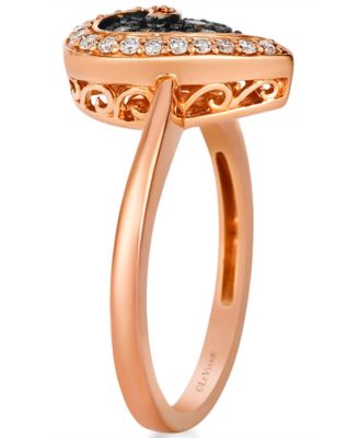 Vanilla Diamond and Chocolate Diamond Ring (0.28 ct. t.w.) in 14K Strawberry Gold