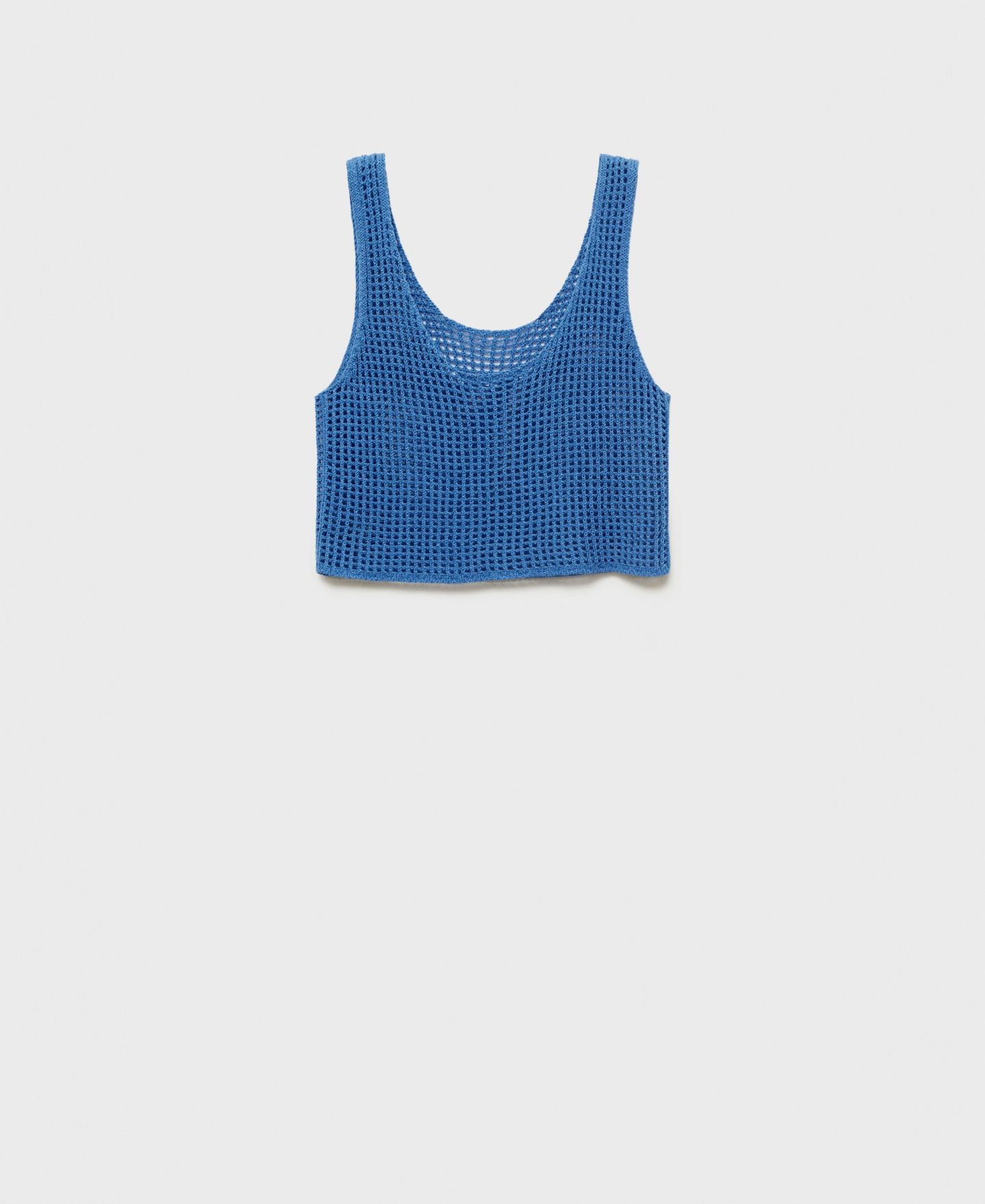 Женский топ Mango Knitted Crop, цвет: Синий — фото 6