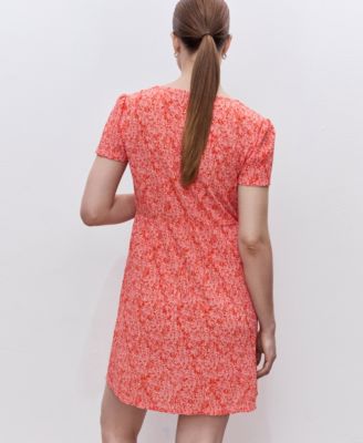 Women's Short Floral Textured Dress