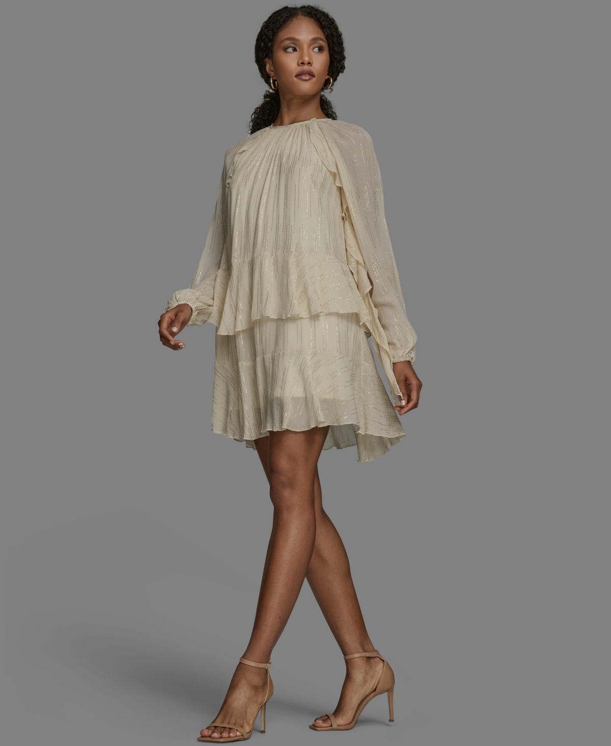 Bcbg Women's Long Sleeve Shift Dress In Neutral