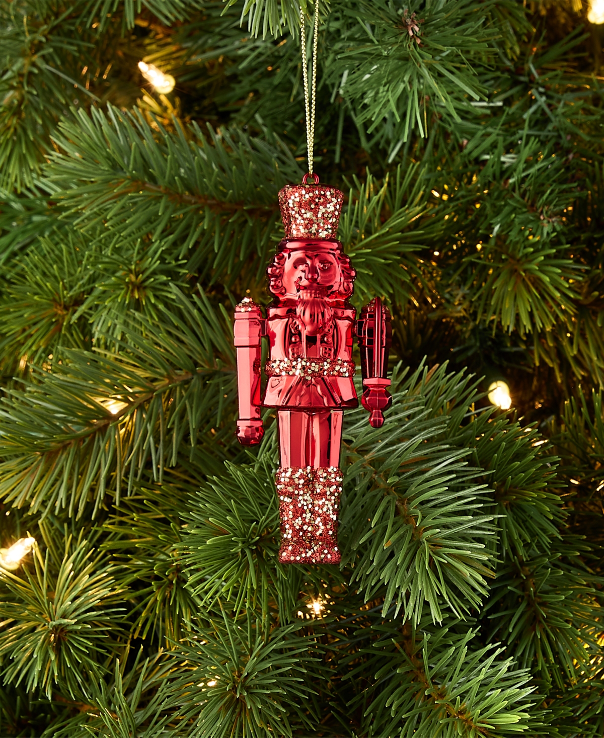 Holiday Lane Christmas Glitters Red Nutcracker Ornament, Macy's Exclusive In Red
