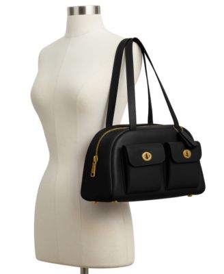 COACH Originals Twin Turnlock Medium Waxed Leather Bag - Macy's