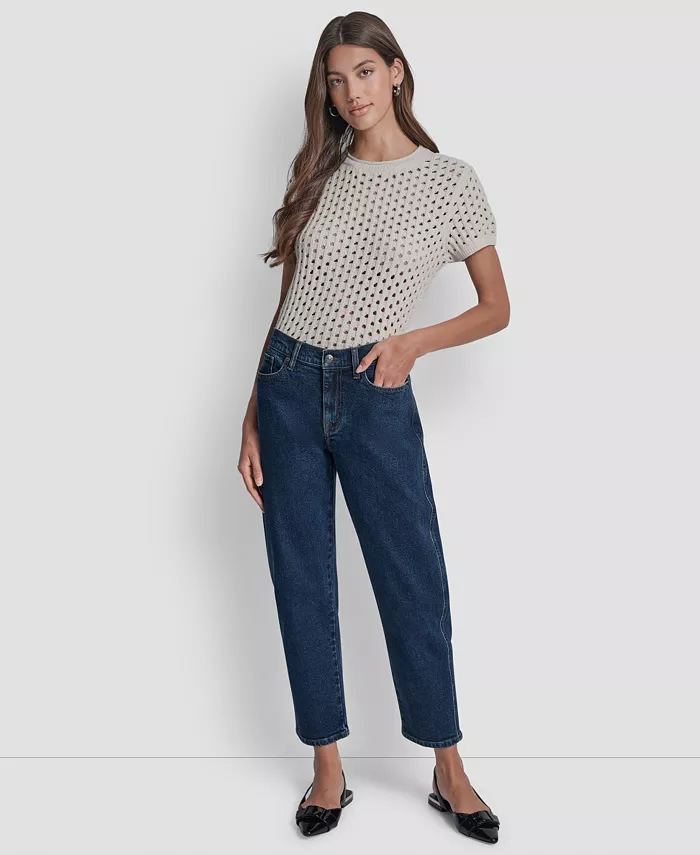 Petite Mid-Rise Barrel-Leg Jeans