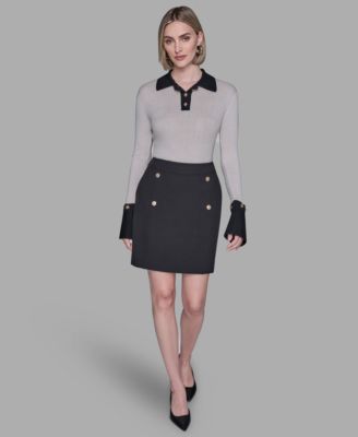 Women's Contrast Collared Sweater