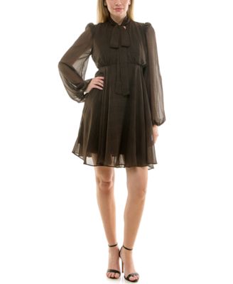 Women's Empire Waist Mini with Tie Dress