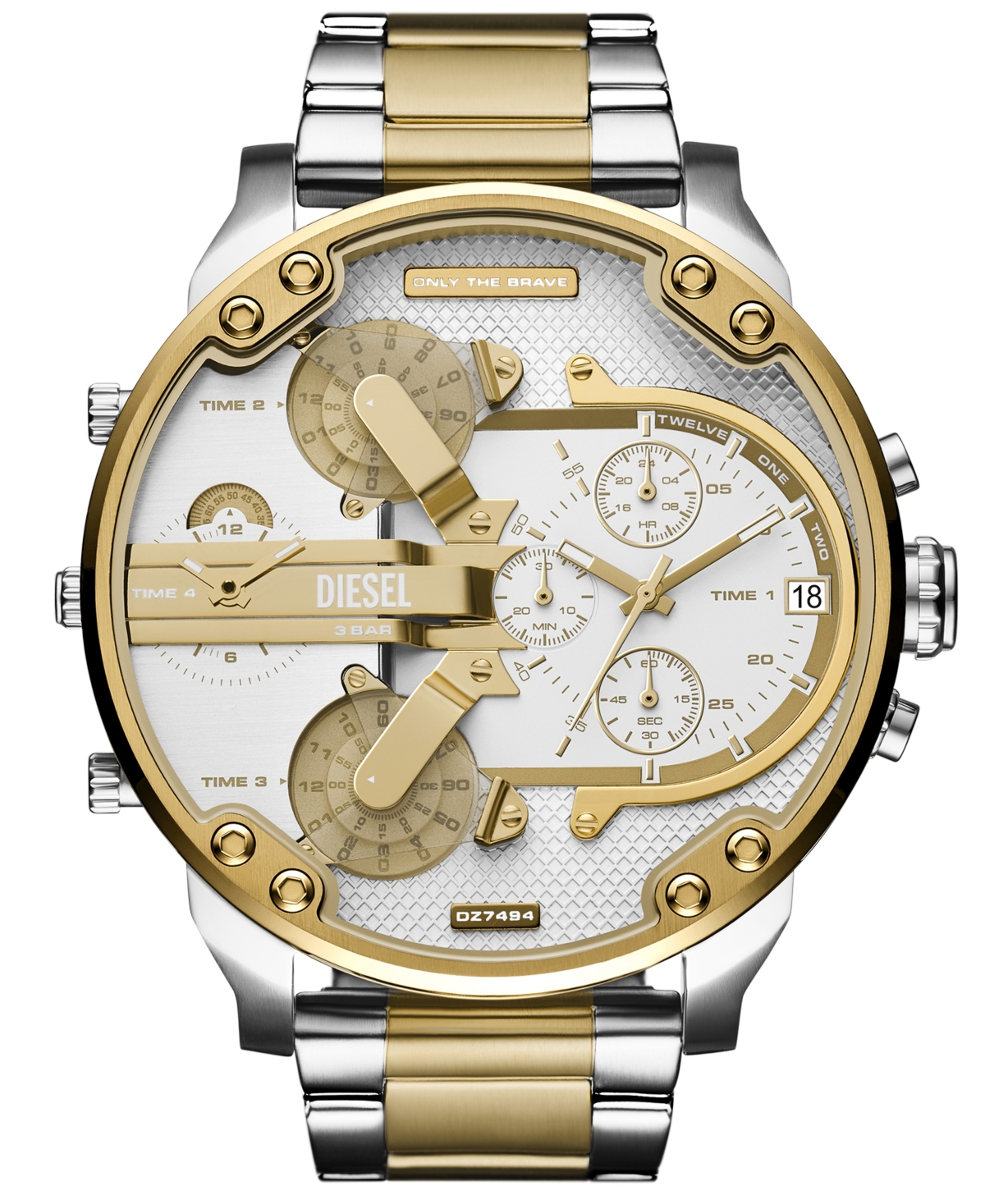 Diesel Men's Mr. Daddy Two-Hand Gold-Tone Stainless Steel Watch, 57mm