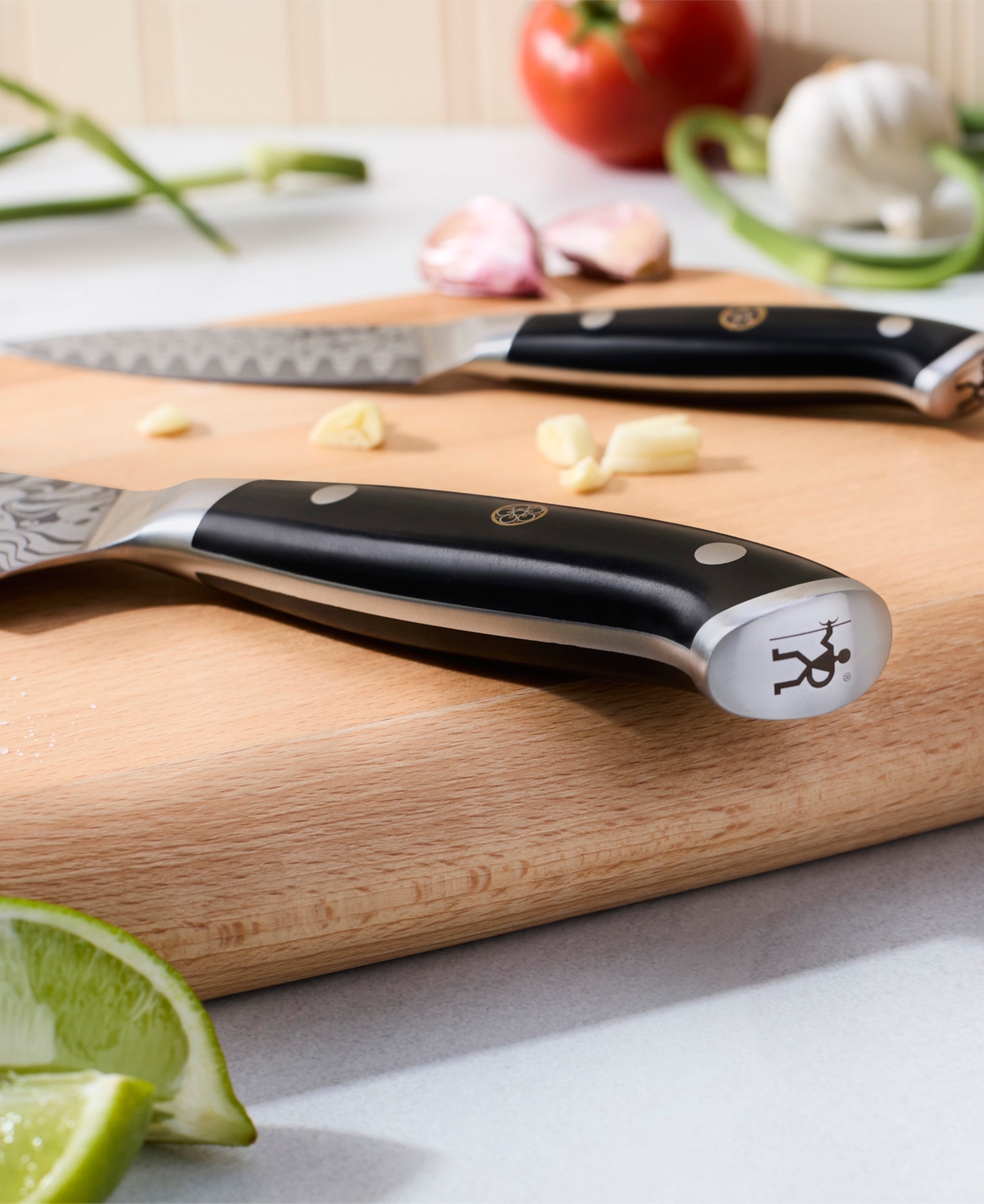 Henckels Compass Damascus 2-pc. Chef's Knife Set In Black
