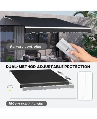 12' x 10' Electric Retractable Awning w/ Remote Controller,