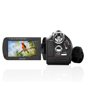MN4K40NV 4K Ultra HD 30MP 3" Touchscreen Night Vision Camcorder with LED Light, Black
