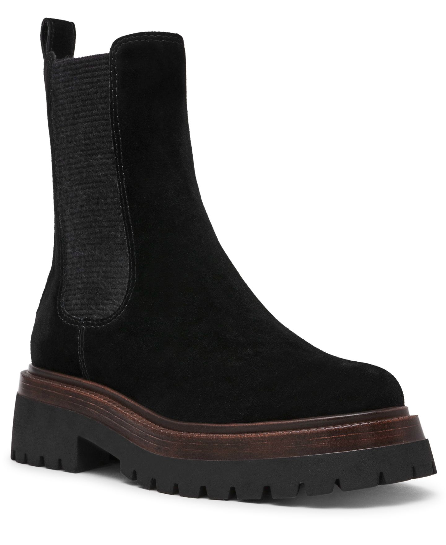 Женские ботинки Steve Madden Blitzen Lug-Sole Chelsea Booties, цвет: Чёрный — фото 1