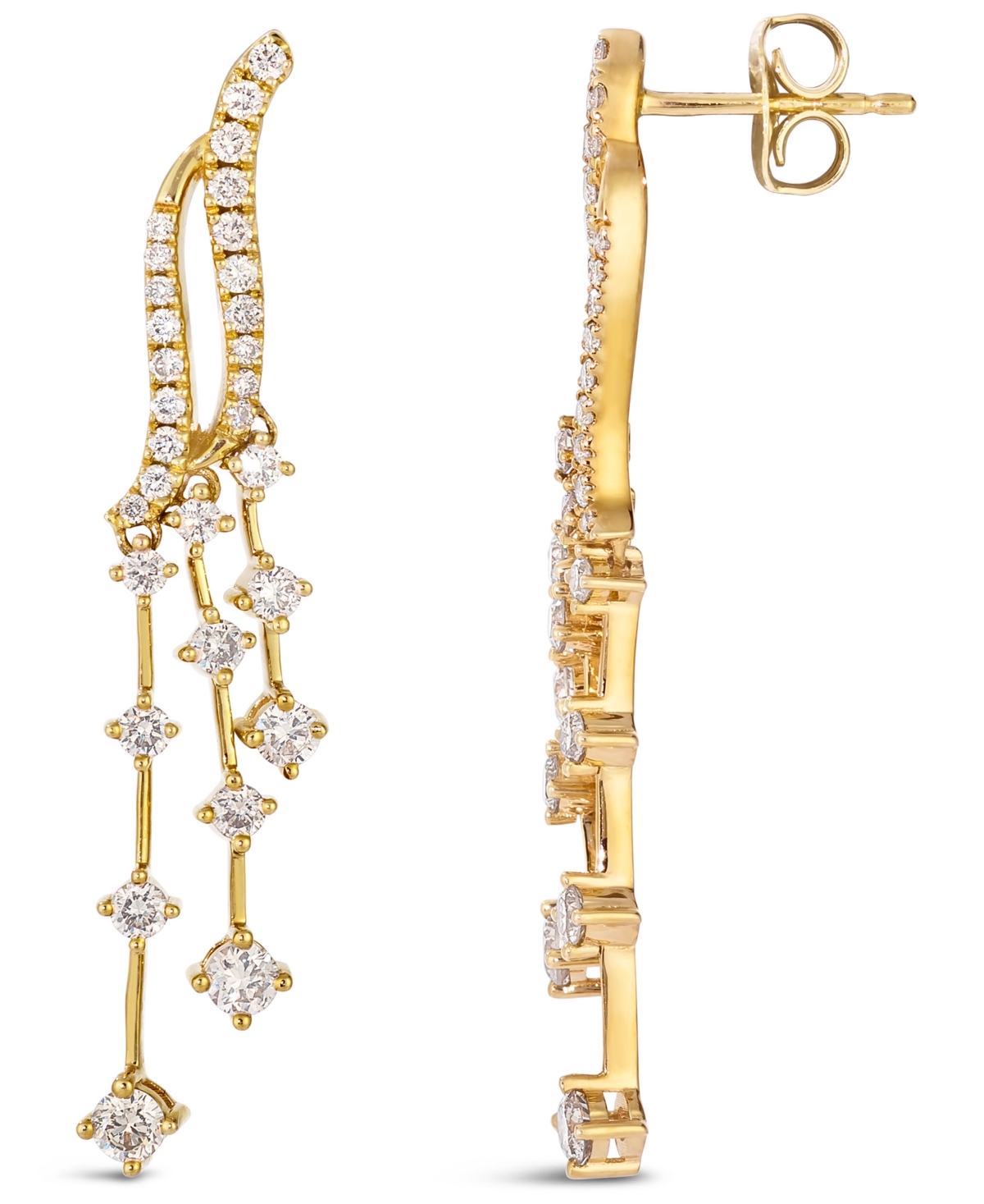Le Vian Nude Diamond Dangling Drop Earrings (1 Ct. T.w.) In 14k Rose Gold In Gold