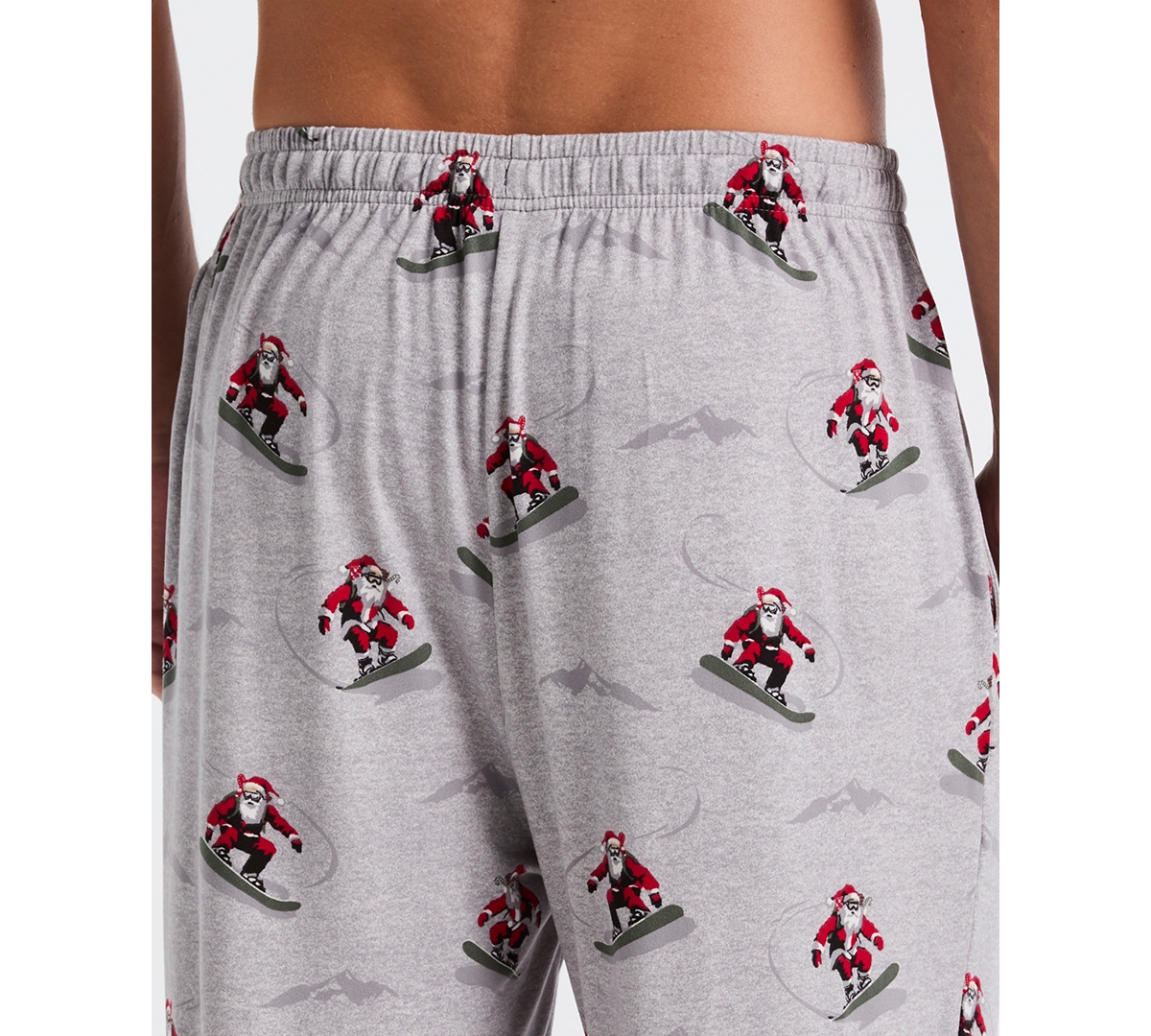 Perry Ellis Portfolio Men's Deluxe Snowboard Santa Print Sleep Pants