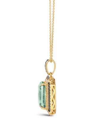 Deep Sea Blue Topaz (3-9/10 ct. t.w.), Chocolate Diamond (1/4 ct. t.w.) and Nude Diamond (1/5 ct. t.w.) Pendant Necklace in 14k Strawberry Gold