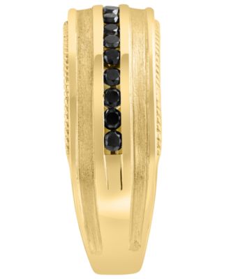 Men's Black Diamond Ring (1/2 ct. t.w.) in 14K Yellow Gold