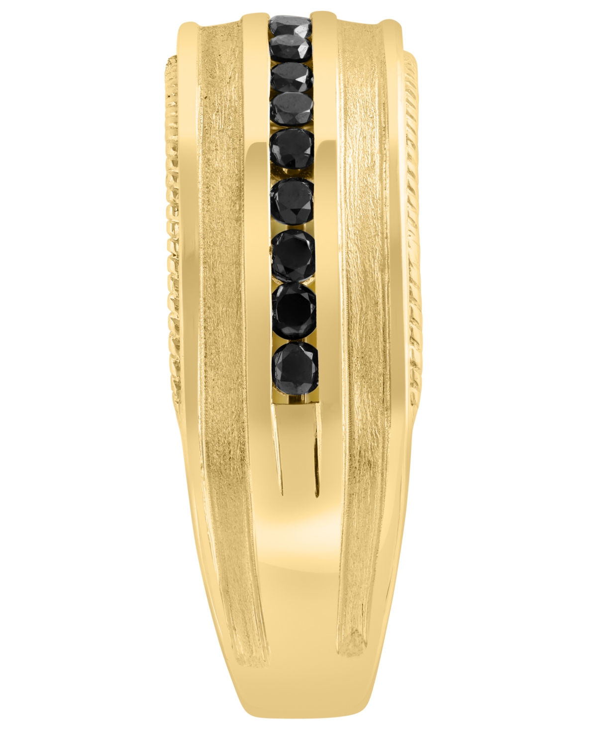 Effy Collection Men's Black Diamond Ring (1/2 ct. t.w.) in 14K Yellow Gold