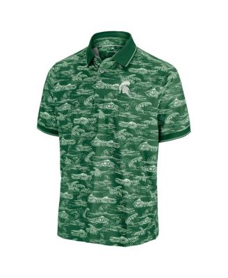 Men's Green Michigan State Spartans Sport Bay View IslandZone Polo Shirt