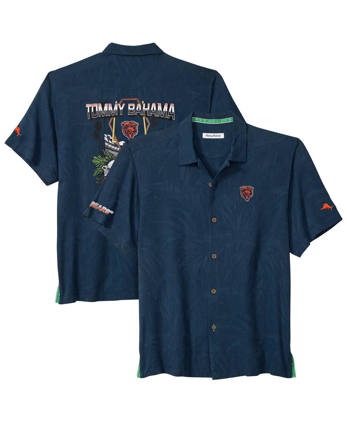 Tommy Bahama Men's Navy Chicago Bears Endzone Paradise Coolmax Button-up Shirt In Blue
