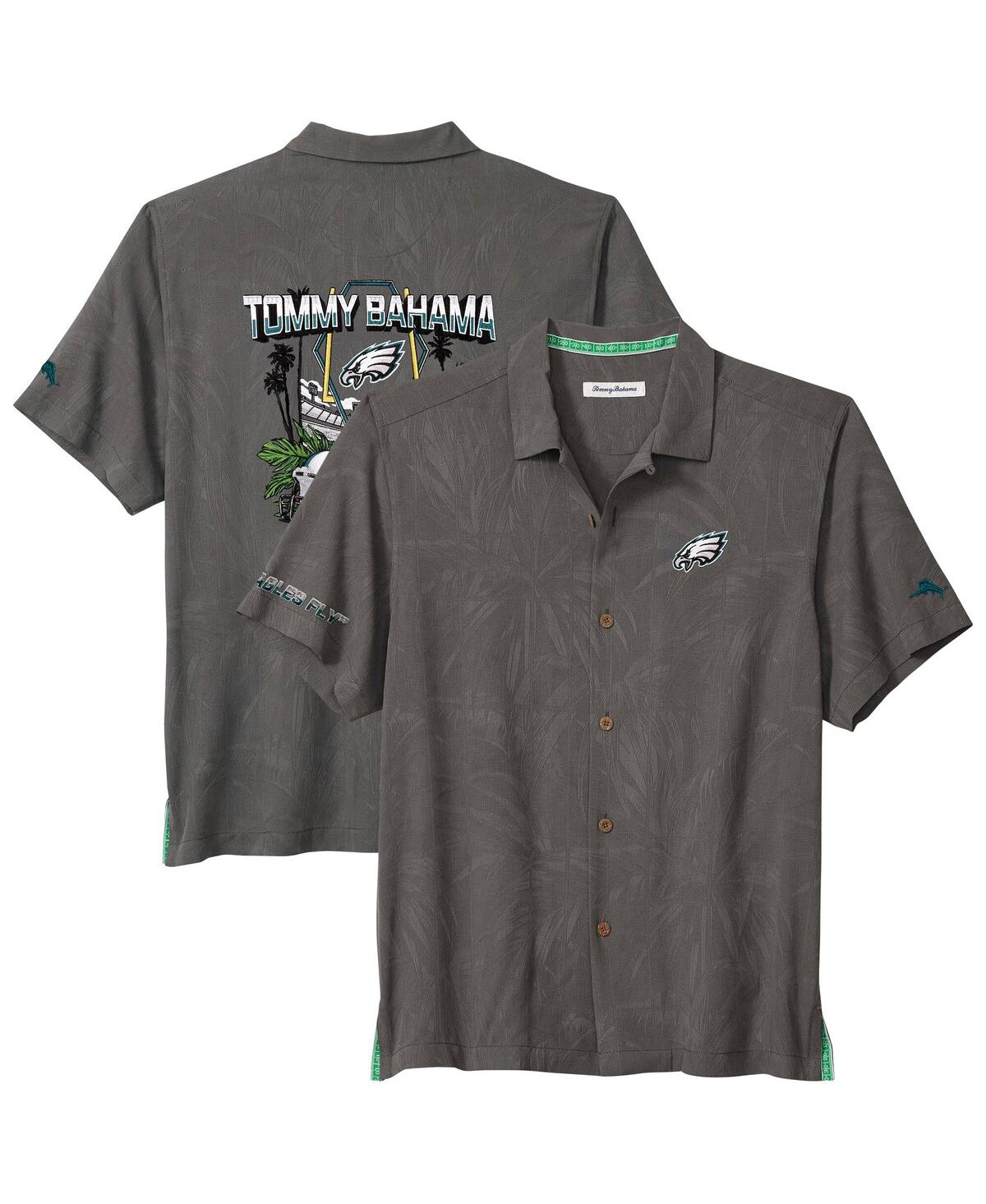 Tommy Bahama Men's Gray Philadelphia Eagles Endzone Paradise Coolmax Button-Up Shirt