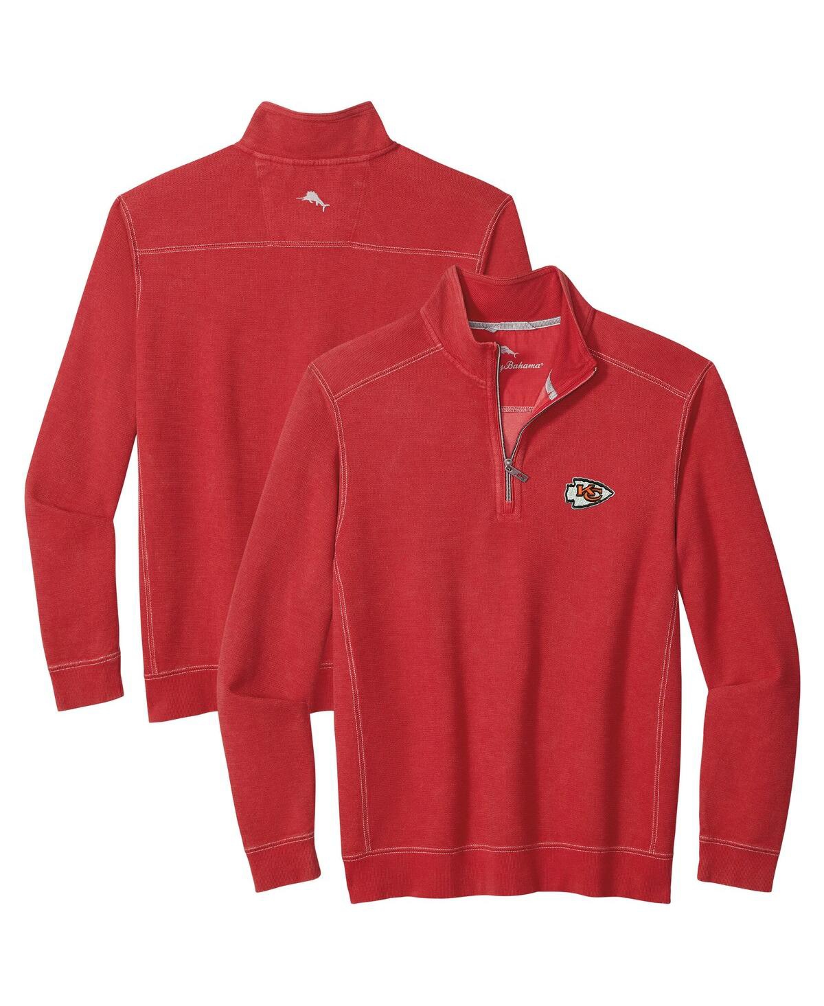 Tommy Bahama Men's Red Kansas City Chiefs Sport Tobago Half-Zip Pullover Sweatshirt