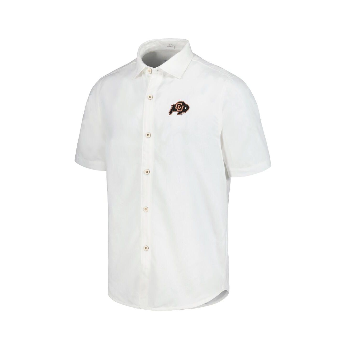 Мужская рубашка Tommy Bahama White Colorado Buffaloes Coconut Point Palm Vista IslandZone Camp Button-Up — фото 2